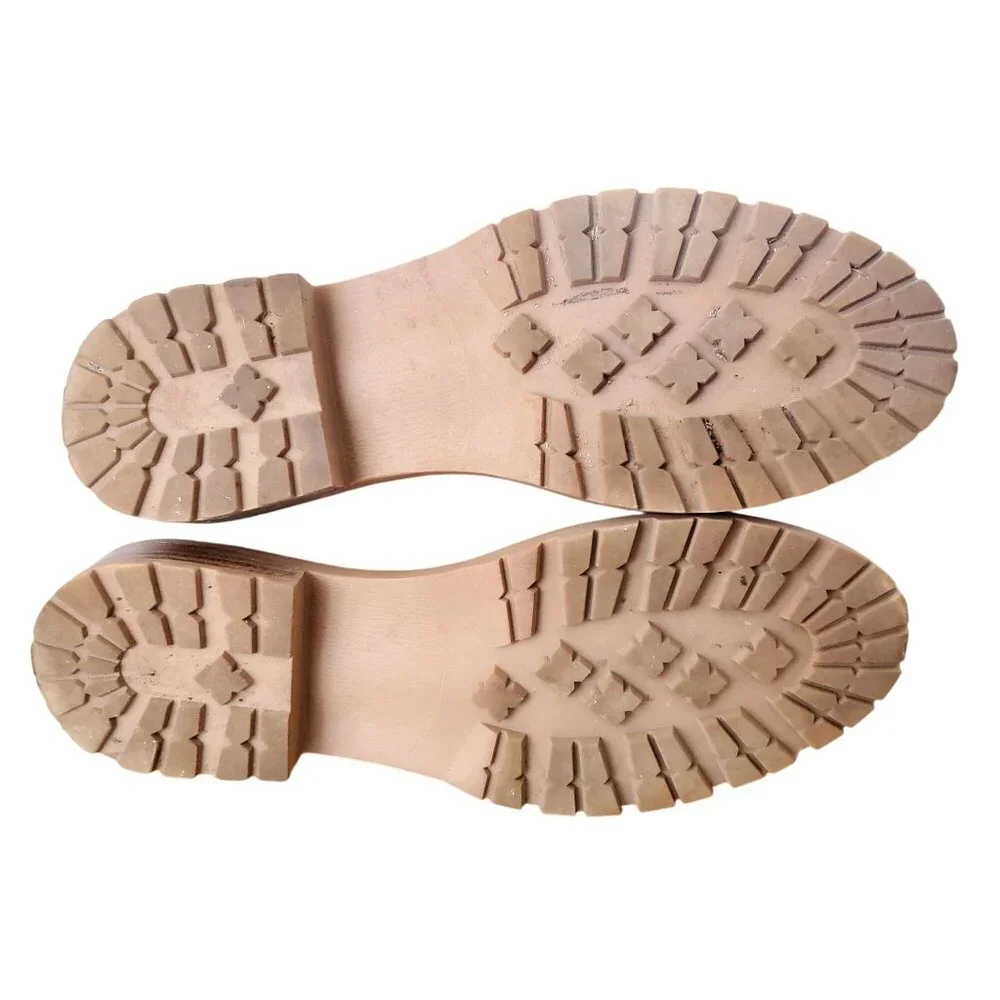 Steve Madden Women 8 Lorali Suede Leather Boots Slip-on Chunky Chelsea Shoes Tan